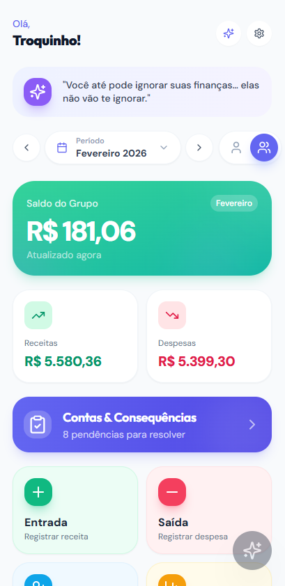 Interface do Troquinho